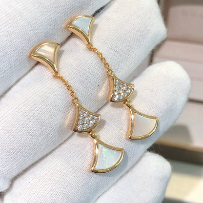 [Kaelin Vow]DREAM EARRINGS 3 MOTIFS DIAMOND MOP PINK GOLD
