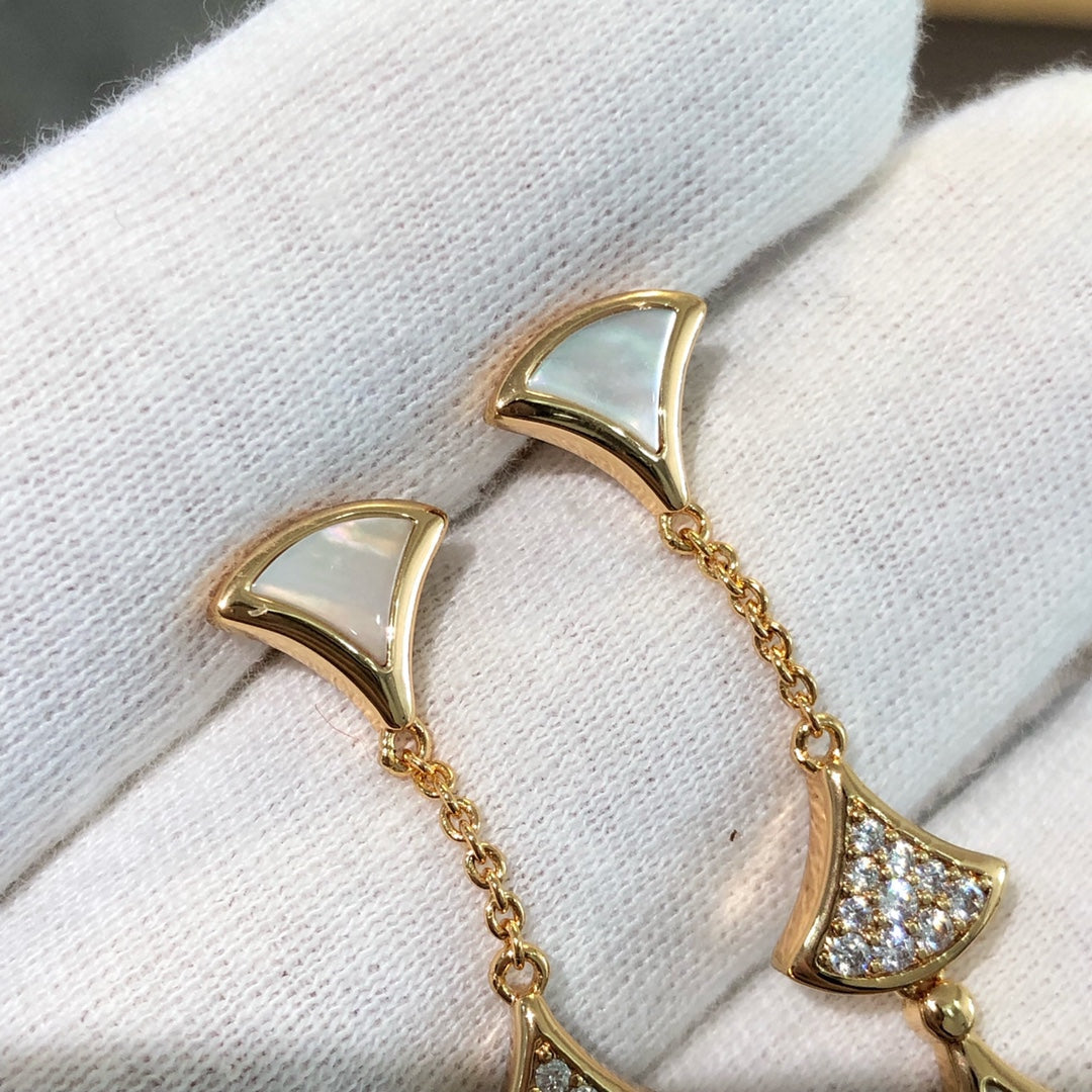 [Kaelin Vow]DREAM EARRINGS 3 MOTIFS DIAMOND MOP PINK GOLD