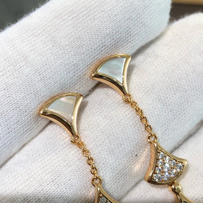 [Kaelin Vow]DREAM EARRINGS 3 MOTIFS DIAMOND MOP PINK GOLD