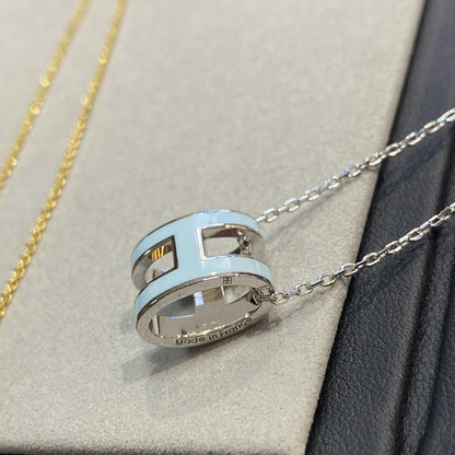 [Kaelin Vow]POP H LIGHT BLUE NECKLACE