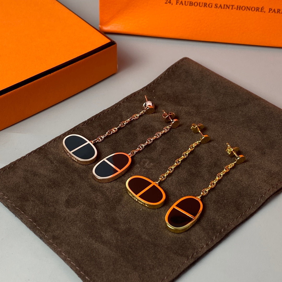 [Kaelin Vow]CHAINE VERSO BLACK CERAMIC EARRINGS