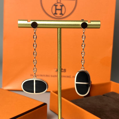 [Kaelin Vow]CHAINE VERSO BLACK CERAMIC EARRINGS