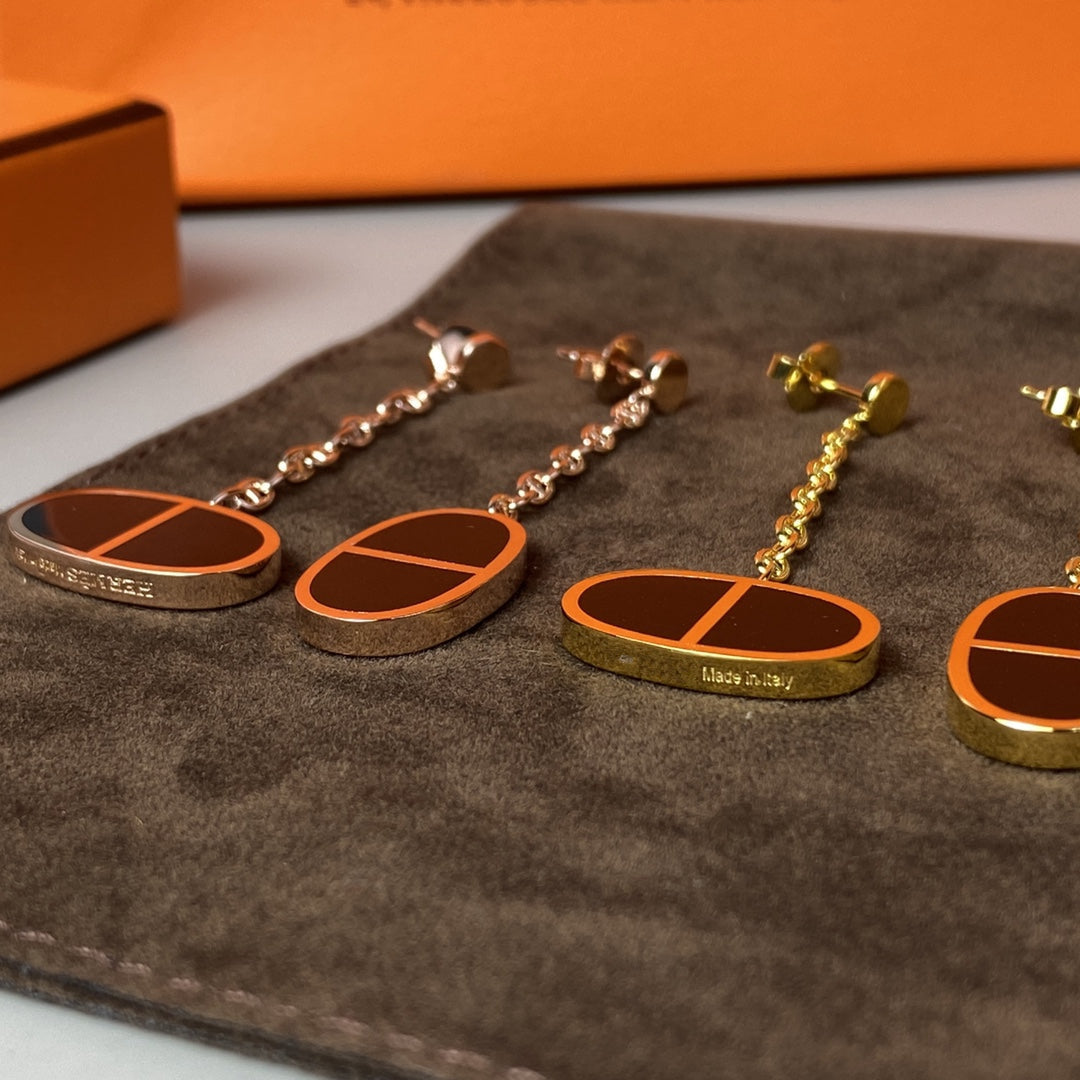 [Kaelin Vow]CHAINE VERSO BLACK CERAMIC EARRINGS