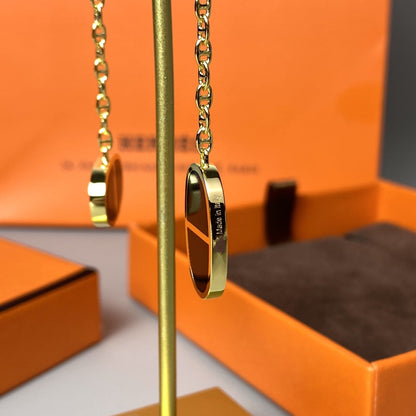 [Kaelin Vow]CHAINE VERSO BLACK CERAMIC EARRINGS