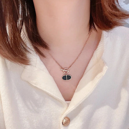 [Kaelin Vow]CHAINE VERSO BLACK CERAMIC NECKLACE