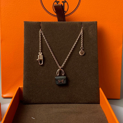 [Kaelin Vow]CONSTANCE BLACK PEDANT PINK GOLD NECKLACE