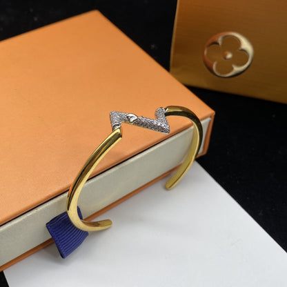 [Kaelin Vow]VOLTE UPSITE DOWN DIAMOND GOLD OPEN BRACELET