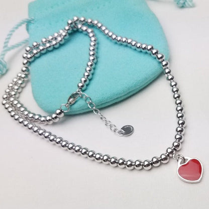 [Kaelin Vow]HEART PEDANT SILVER BALL CHAIN NECKLACE