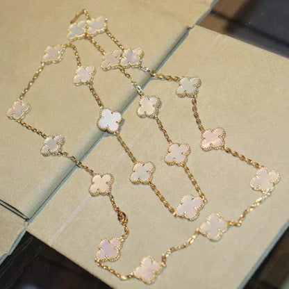 [Kaelin Vow]CLOVER 20 MOTIFS WHITE MOP NECKLACE