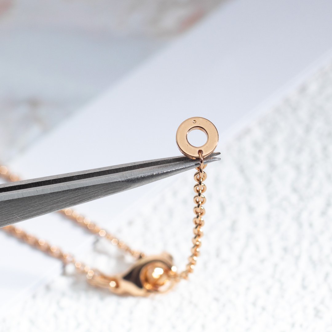 [Kaelin Vow]ZERO 1 WHITE CERAMIC PINK GOLD DIAMOND NECKLACE