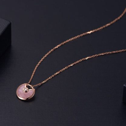 [Kaelin Vow]AMULETTE ROSE GOLD PINK MOP NECKLACE