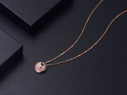 [Kaelin Vow]AMULETTE ROSE GOLD PINK MOP NECKLACE