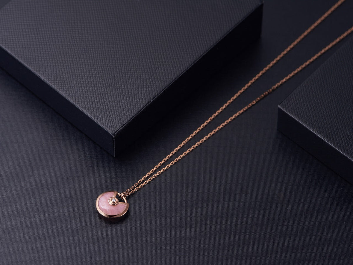 [Kaelin Vow]AMULETTE ROSE GOLD PINK MOP NECKLACE