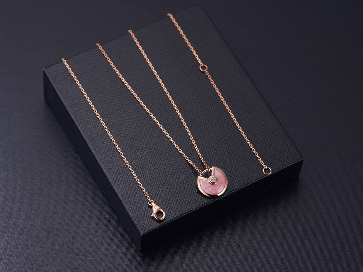 [Kaelin Vow]AMULETTE ROSE GOLD PINK MOP NECKLACE