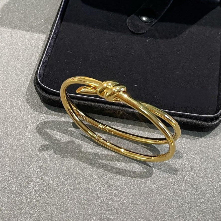 [Kaelin Vow]KNOTEN-ARMBAND AUS GOLD, DOPPELREIHIG
