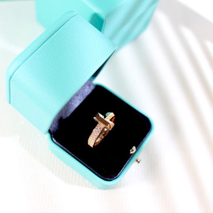 [Kaelin Vow]T1 NARROW DIAMOND PINK GOLD RING
