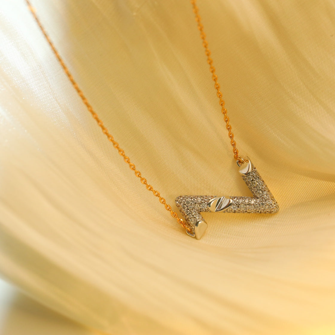 [Kaelin Vow]VOLT SILVER DIAMOND PEDANT NECKLACE