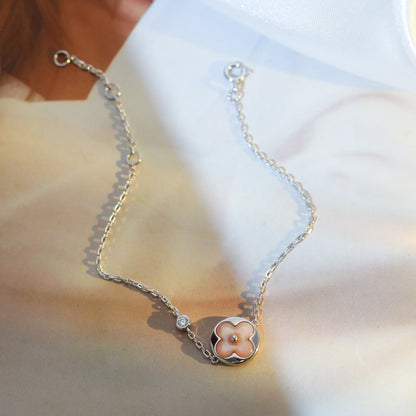 [Kaelin Vow]SUN MOTIF PINK MOP SILVER BRACELET