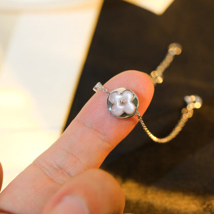 [Kaelin Vow]SUN MOTIF PINK MOP SILVER BRACELET