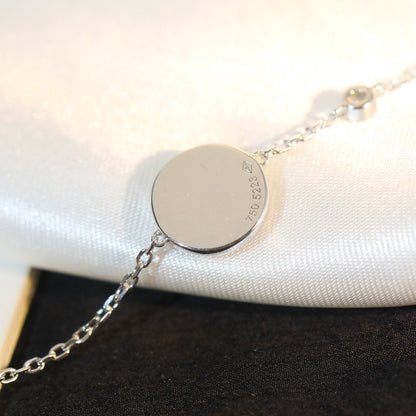 [Kaelin Vow]SUN MOTIF PINK MOP SILVER BRACELET