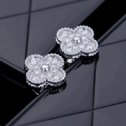 [Kaelin Vow]CLOVER 1 MOTIFS DIAMOND STUD EARRINGS SILVER