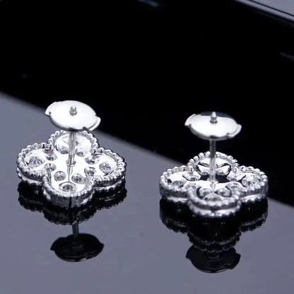 [Kaelin Vow]CLOVER 1 MOTIFS DIAMOND STUD EARRINGS SILVER