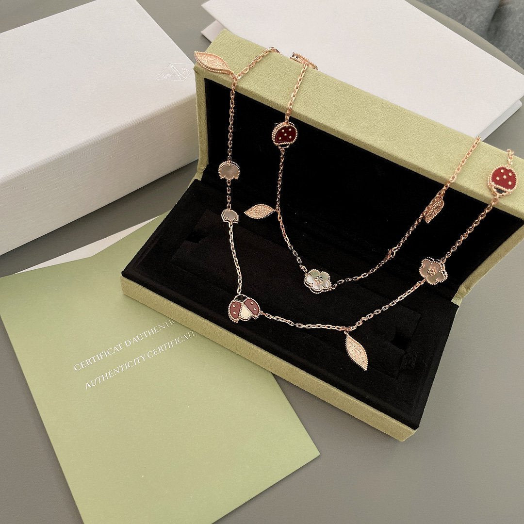 [Kaelin Vow]LUCKY SPRING 15 MOTIFS ROSE GOLD NECKLACE