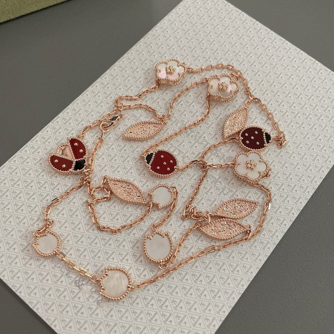 [Kaelin Vow]LUCKY SPRING 15 MOTIFS ROSE GOLD NECKLACE