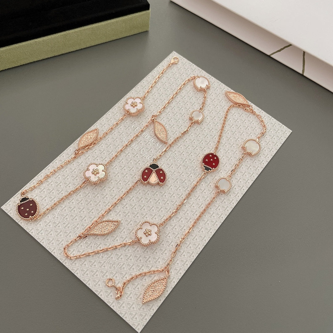 [Kaelin Vow]LUCKY SPRING 15 MOTIFS ROSE GOLD NECKLACE