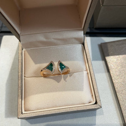 [Kaelin Vow]DREAM MALACHITE DIAMOND OPEN RING