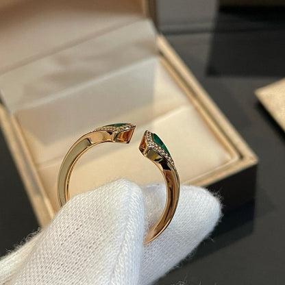 [Kaelin Vow]DREAM MALACHITE DIAMOND OPEN RING