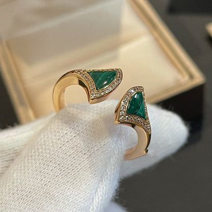 [Kaelin Vow]DREAM MALACHITE DIAMOND OPEN RING