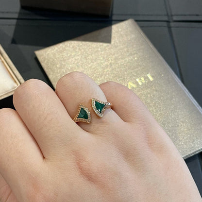[Kaelin Vow]DREAM MALACHITE DIAMOND OPEN RING