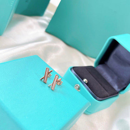 [Kaelin Vow]X EARRINGS ROSE GOLD DIAMONDS