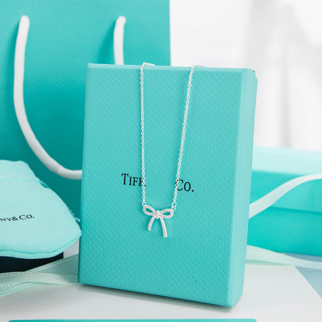 [Kaelin Vow]RIBBON NECKLACE BOW PENDANT DIAMOND CHARM CHAIN