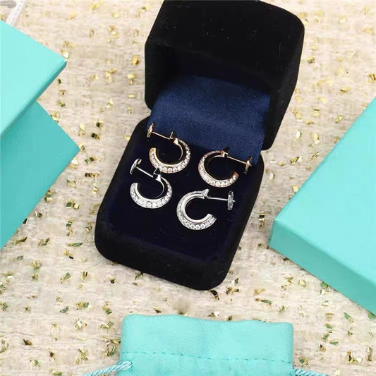 [Kaelin Vow]HOOP EARRINGS IN ROSE GOLD WITH DIAMONDS