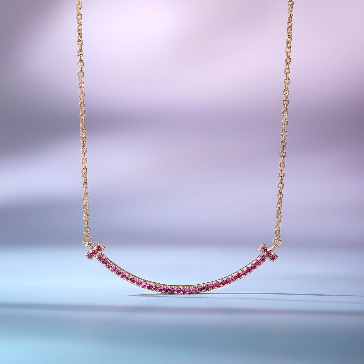 [Kaelin Vow]BIG SMILE PEDANT PINK DIAMOND NECKLACE