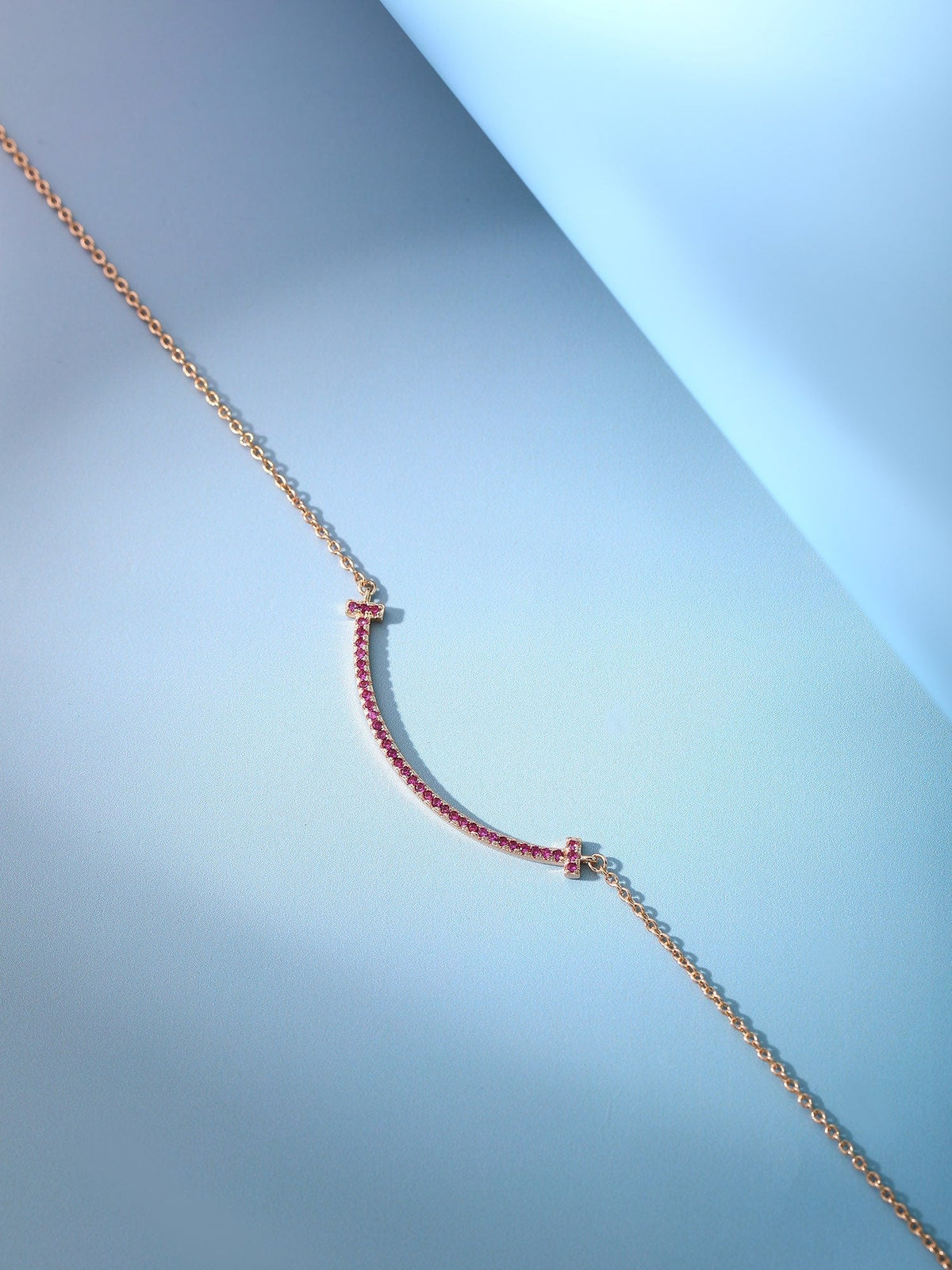 [Kaelin Vow]BIG SMILE PEDANT PINK DIAMOND NECKLACE