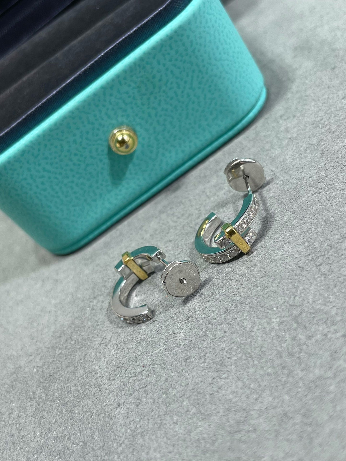 [Kaelin Vow]EDGE DIAMOND PINK GOLD EARRINGS