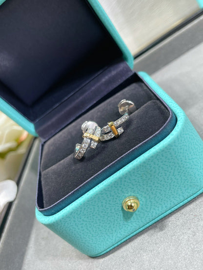 [Kaelin Vow]EDGE DIAMOND PINK GOLD EARRINGS