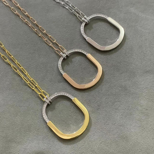 [Kaelin Vow]LOCK DIAMOND NECKLACE