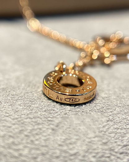 [Kaelin Vow]DREAM-HALSKETTE AUS ROSÉGOLD MIT DIAMANTBESETZTER PERLMUTT-OVALSCHNITT-PERLE