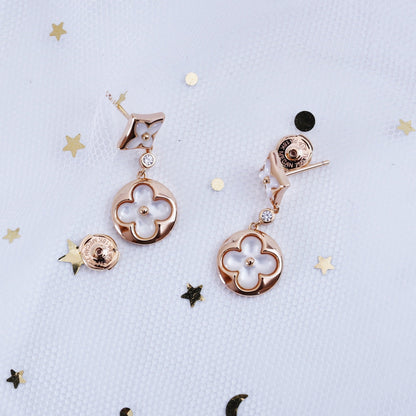 [Kaelin Vow]STAR AND SUN PINK GOLD MOP DROP EARRINGS