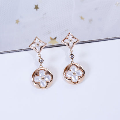 [Kaelin Vow]STAR AND SUN PINK GOLD MOP DROP EARRINGS