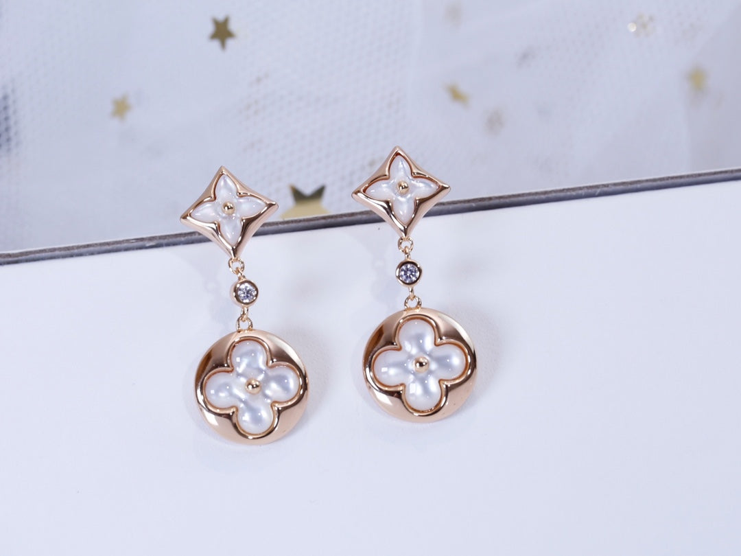 [Kaelin Vow]STAR AND SUN PINK GOLD MOP DROP EARRINGS