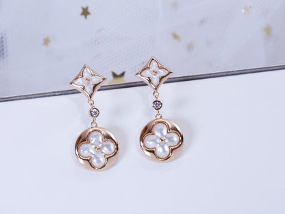 [Kaelin Vow]STAR AND SUN PINK GOLD MOP DROP EARRINGS