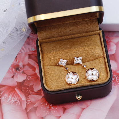 [Kaelin Vow]STAR AND SUN PINK GOLD MOP DROP EARRINGS