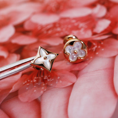 [Kaelin Vow]STAR AND SUN PINK GOLD MOP STUD EARRINGS