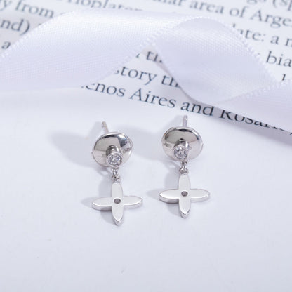 [Kaelin Vow]VIDYLLE SILVER DIAMOND MINI DROP EARRINGS