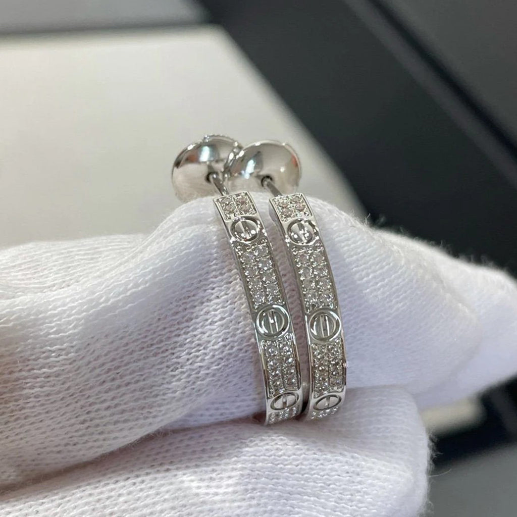 [Kaelin Vow]LOVE EARRINGS 3.6MM DIAMOND PAVED